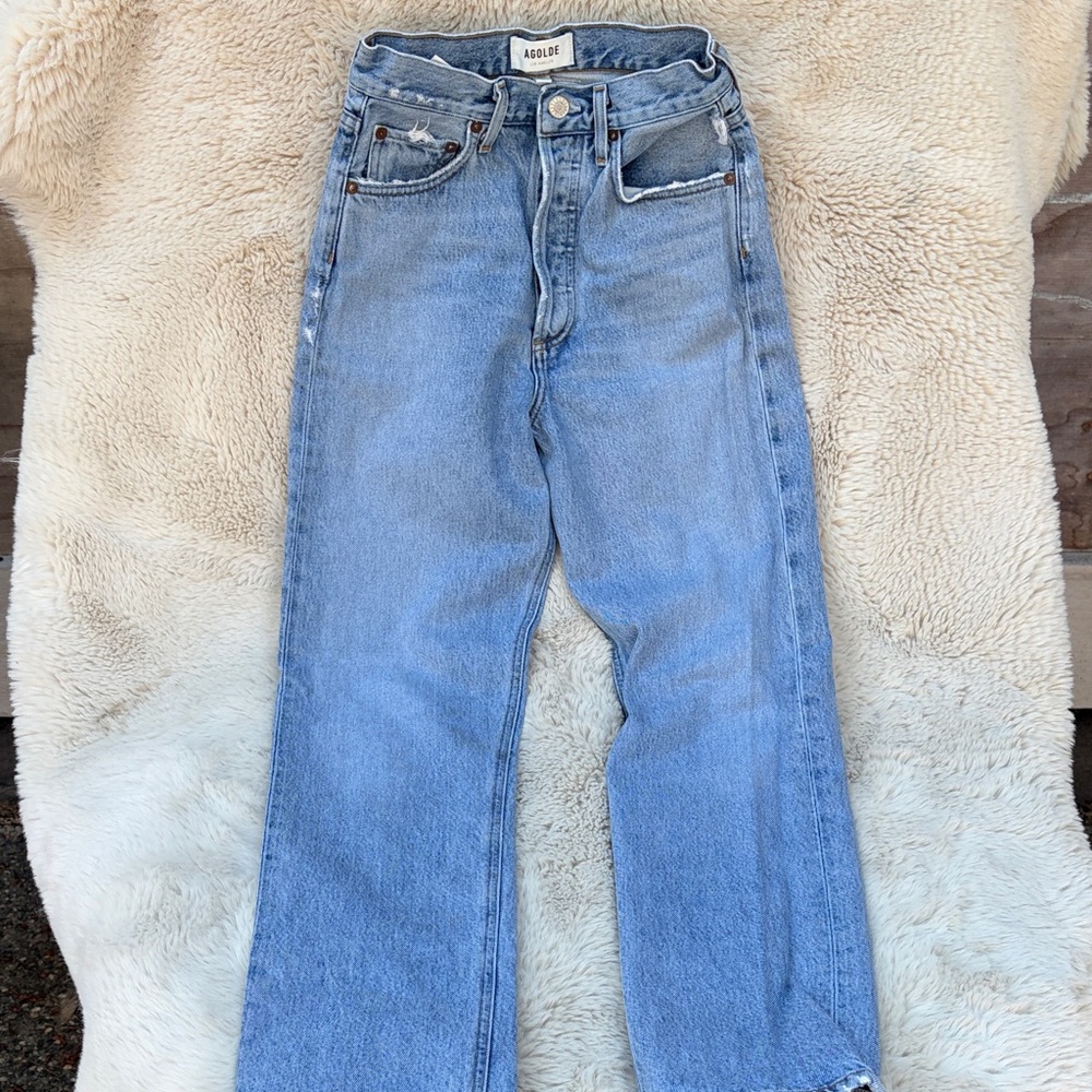 Agolde 90s Pinch Waist High Rise Straight Jeans in Harmonic - Picture 7 of 9